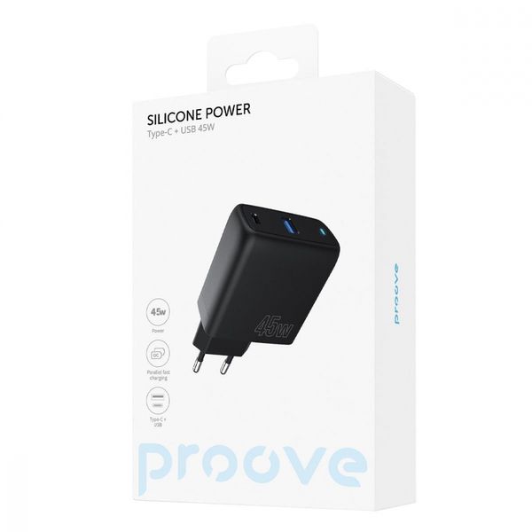 МЗП Proove Silicone Power 45W (Type-C + USB) white 491850003 фото