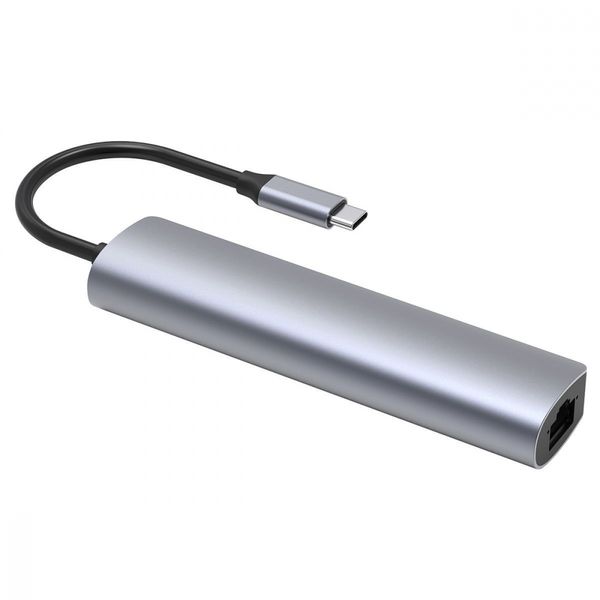 Type-C-Хаб Proove Iron Link 5 in 1 (3*USB3.0 + Tyce C + RJ45) silver 546890012 фото
