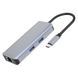 Type-C-Хаб Proove Iron Link 6 in 1 (2*USB3.0 + SD/TF + RJ45 + HDMI) silver 546910012 фото 1