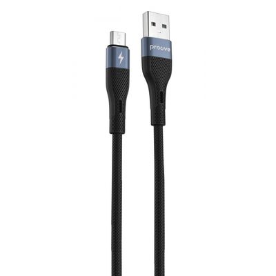 Кабель Proove Light Silicone Micro USB 2.4A (1m) black 491950001 фото