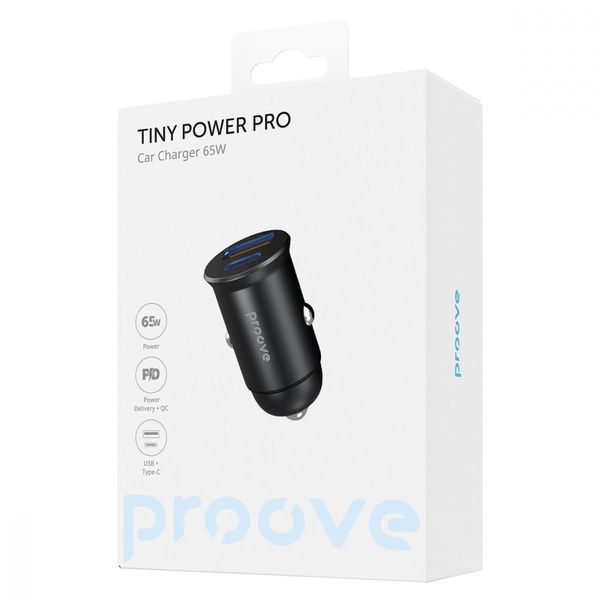 АЗП Proove Tiny Power Pro 65W (USB + Type-C) black 488570001 фото