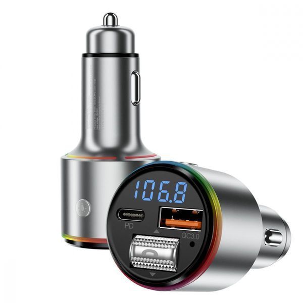 АЗП Proove FM Launcher Power Drive 30W (PD+QC3.0) Type-C+USB silver 508820012 фото