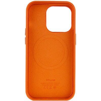 Шкіряний чохол Leather Case (AAA) with MagSafe для Apple iPhone 14 Pro Orange 51497 фото