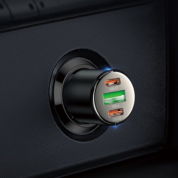 АВТОМОБИЛЬНОЕ ЗАРЯДНОЕ УСТРОЙСТВО HOCO NZ6 PD45W 3-PORT(2C1A) CAR CHARGER BLACK 20391 фото