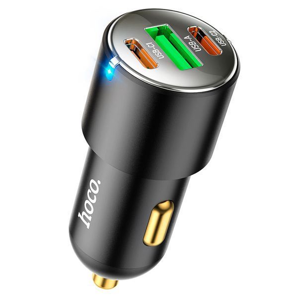 АВТОМОБИЛЬНОЕ ЗАРЯДНОЕ УСТРОЙСТВО HOCO NZ6 PD45W 3-PORT(2C1A) CAR CHARGER BLACK 20391 фото