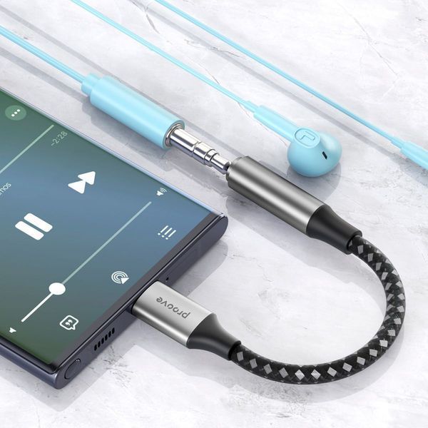 Перехідник AUX Proove SoundMesh Type-C to 3.5mm gray 548040010 фото