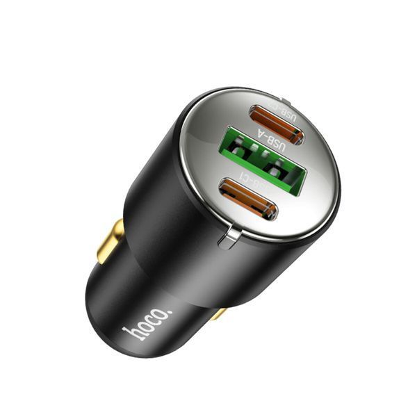 АВТОМОБИЛЬНОЕ ЗАРЯДНОЕ УСТРОЙСТВО HOCO NZ6 PD45W 3-PORT(2C1A) CAR CHARGER BLACK 20391 фото