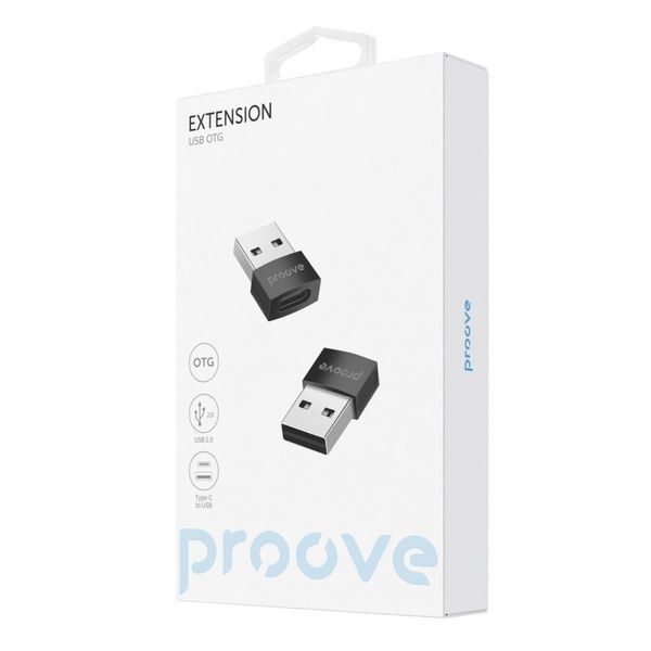 Перехідник OTG Proove Extension Type-C to USB black 477970001 фото