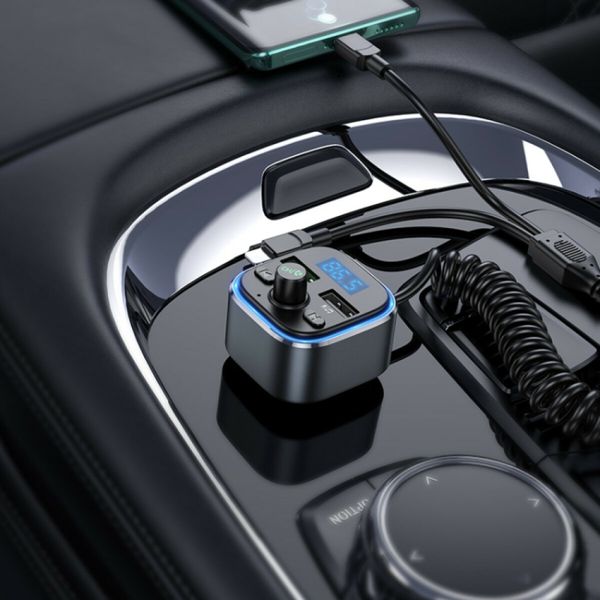 Автомобильный FM-трансмиттер HOCO E74 |2USB/QC18W| Черный 00102 фото