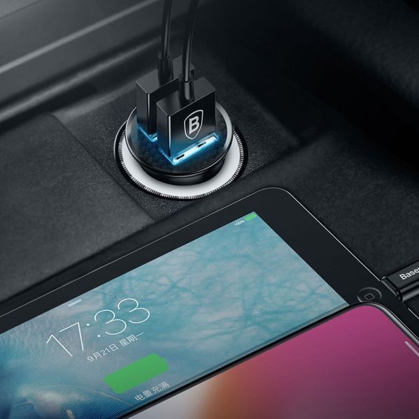 АЗП Baseus Circular Plastic QC 3.0 30W 2USB black 217460001 фото