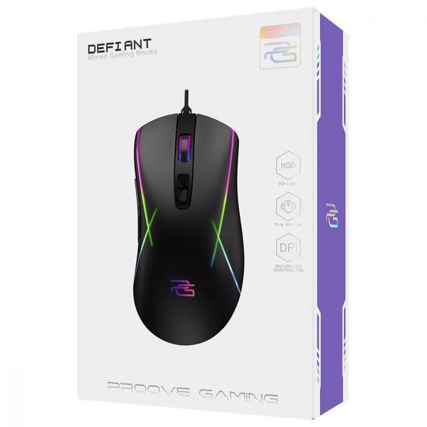 Дротова ігрова миша Proove Gaming Defiant Black 84020 фото