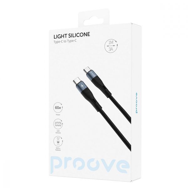 Кабель Proove Light Silicone Type-C to Type-C 60W (1m) white 491970003 фото