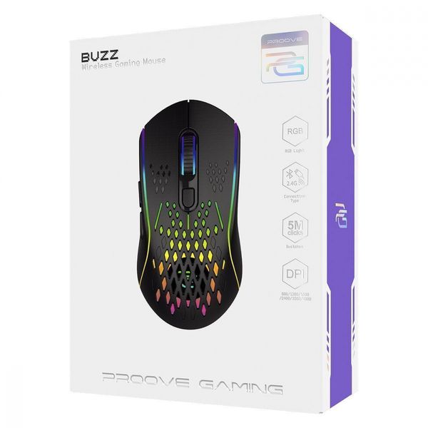 Бездротова ігрова миша Proove Gaming Buzz Black 59080 фото