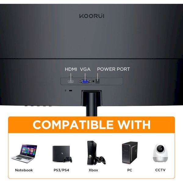 Монітор KOORUI 23.6 Curved VA/1800R Black FHD 60HZ (24N5C) 51234 фото