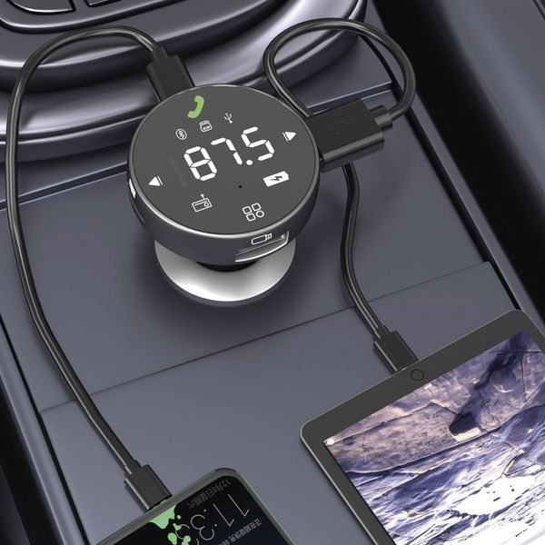 АЗП Proove FM Launcher Sound Sync 30W (PD+QC3.0) Type-C+USB gray 508800010 фото