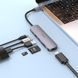 Мультиадаптер хаб Hoco HB28 6в1 Type-C to USB 3.0 (F)/ USB 2.0 (F)/ HDMI (F)/ Type-C (F)/ SD/ TF PD 100W 0.135m metal gray 00527 фото 2