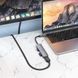 Мультиадаптер хаб Hoco HB28 6в1 Type-C to USB 3.0 (F)/ USB 2.0 (F)/ HDMI (F)/ Type-C (F)/ SD/ TF PD 100W 0.135m metal gray 00527 фото 3