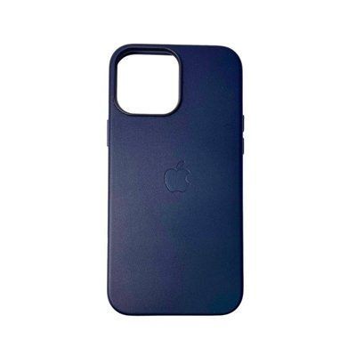 Шкіряний чохол Leather Case (AAA) with MagSafe для Apple iPhone 15 Pro Max Midnight Blue 51599 фото