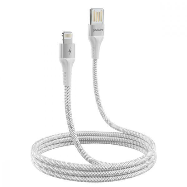 Кабель Proove Double Way Weft Lightning 2.4A (1m) white 504940003 фото