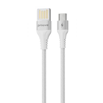 Кабель Proove Double Way Weft Micro USB 2.4A (1m) white 508770003 фото