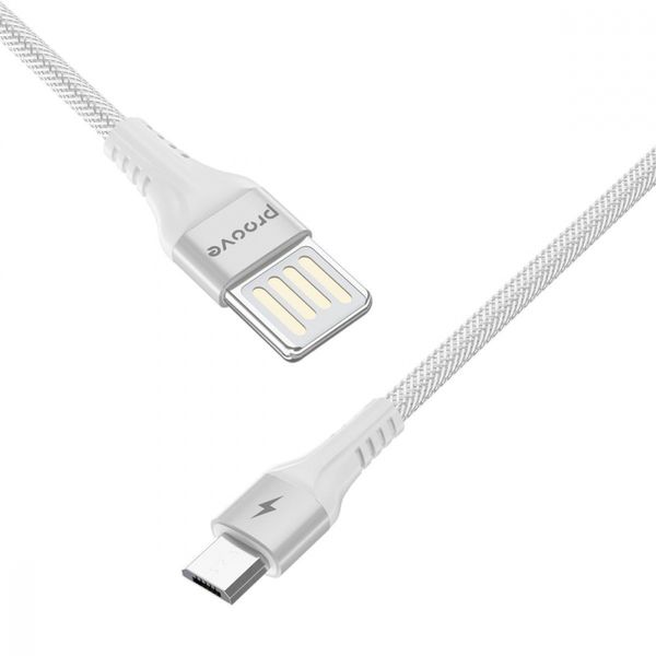 Кабель Proove Double Way Weft Micro USB 2.4A (1m) white 508770003 фото