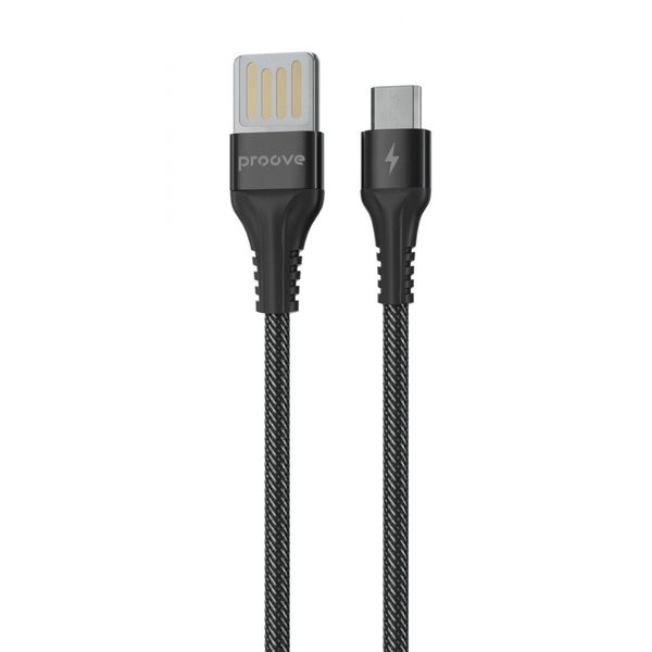 Кабель Proove Double Way Weft Micro USB 2.4A (1m) black 508770001 фото