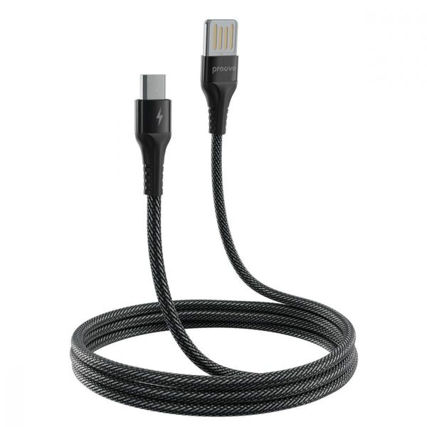 Кабель Proove Double Way Weft Micro USB 2.4A (1m) black 508770001 фото