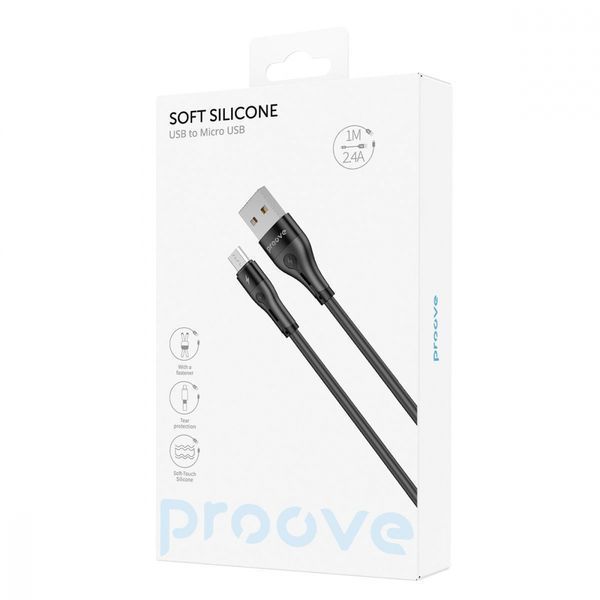 Кабель Proove Soft Silicone Micro USB 2.4A (1m) white 492050003 фото